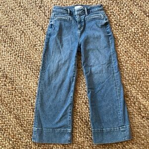 Loft, high waisted, wide leg crop denim, 25 petite